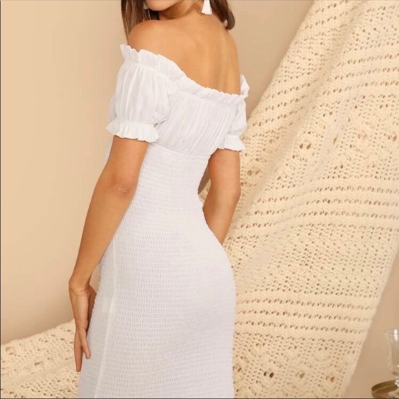 White Smocked Dress - Picture 2 of 5